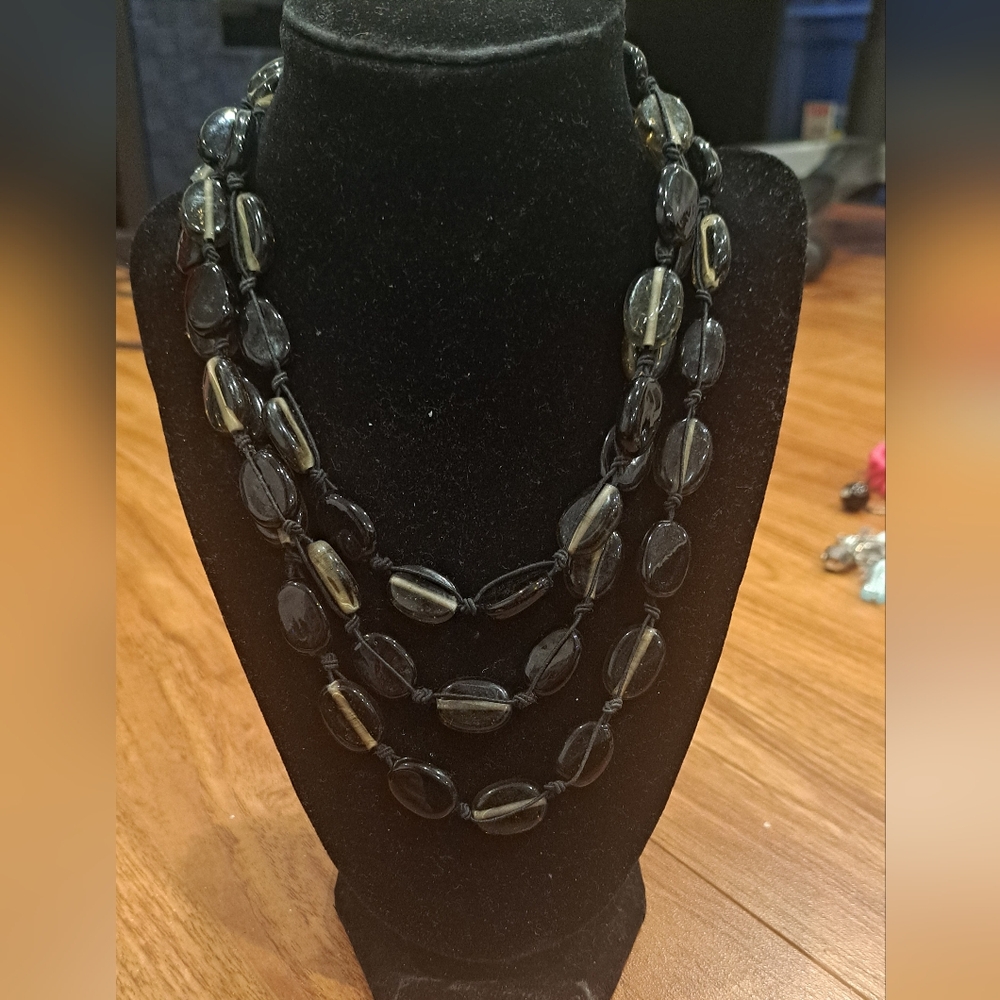 Black beaded necklace